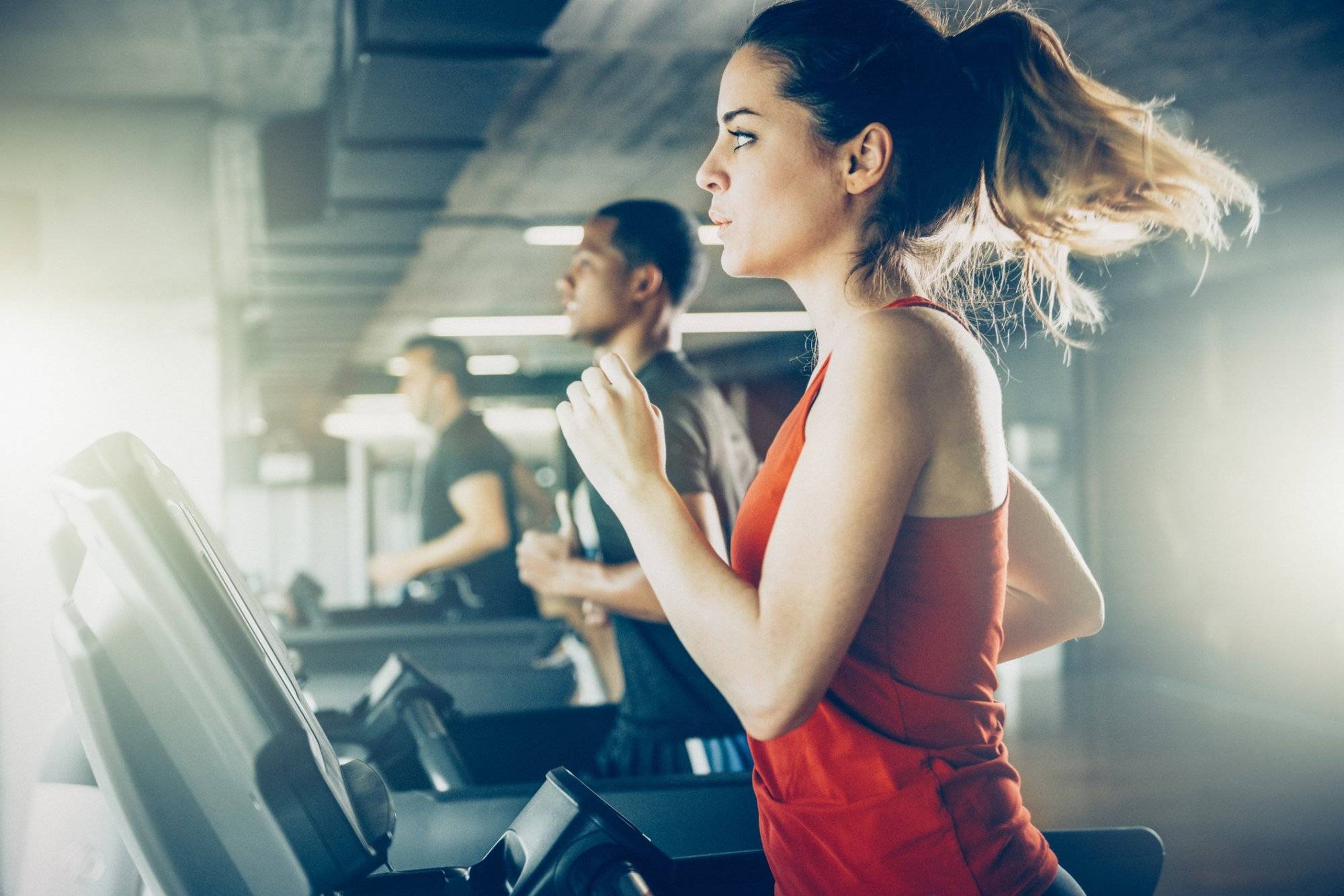 Diverse People Running on Treadmill Diverse People Running on Treadmill